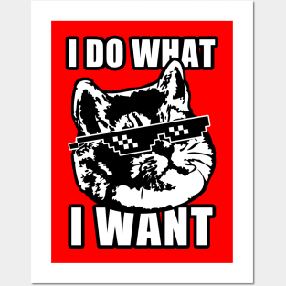 I Do What I Want Funny Cat Meme Deal with It Posters and Art